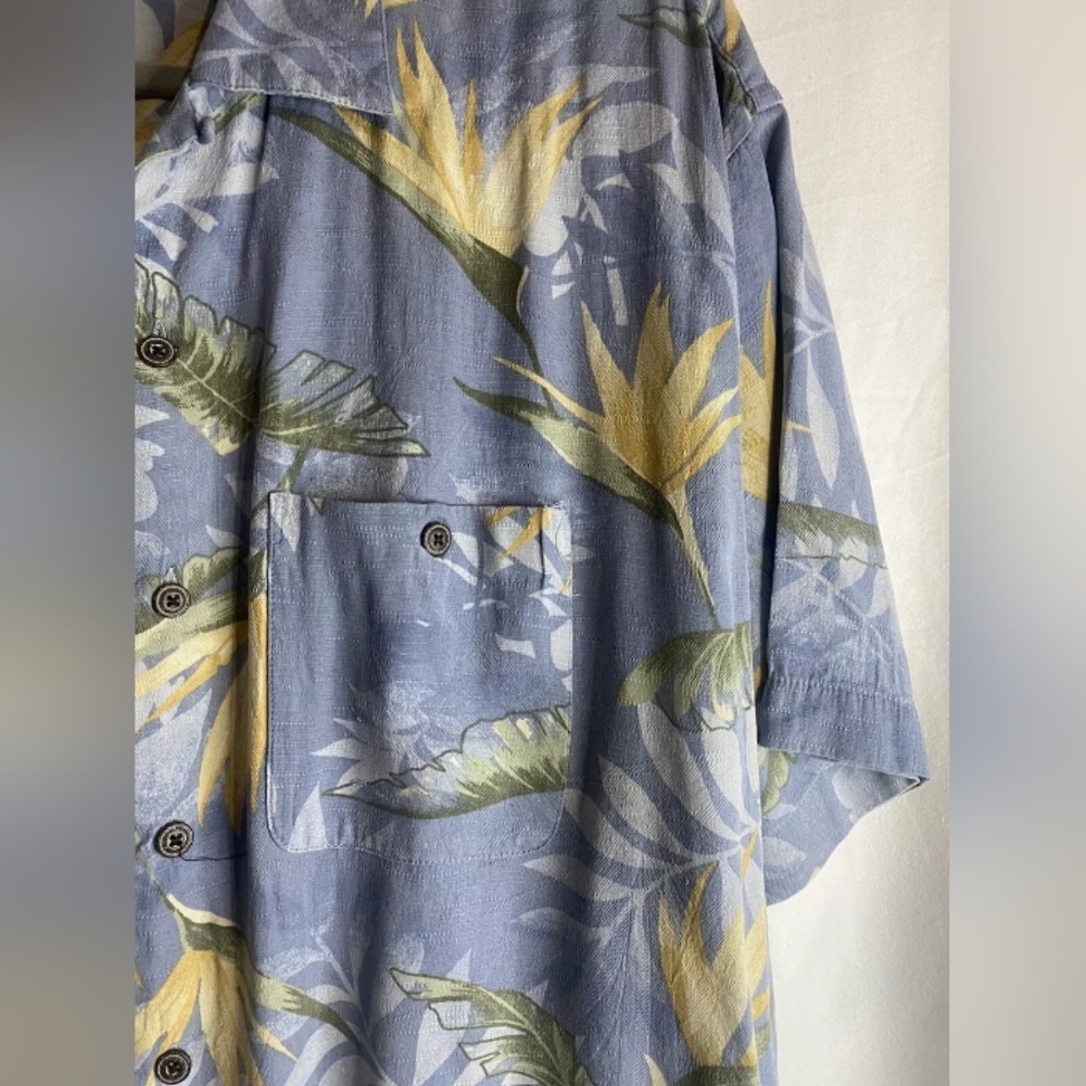 GEOFFREY BEENE Silk Hawaiian Floral Leaf Vintage Shirt EUC - Picture 5 of 9